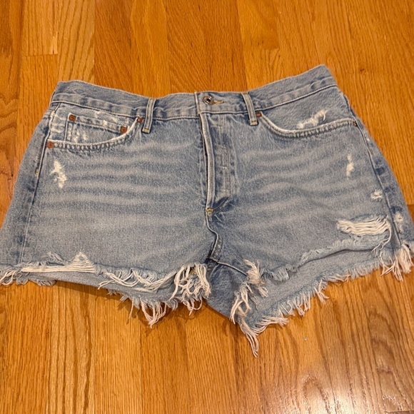 Agolde Pants - Distressed Denim Shorts